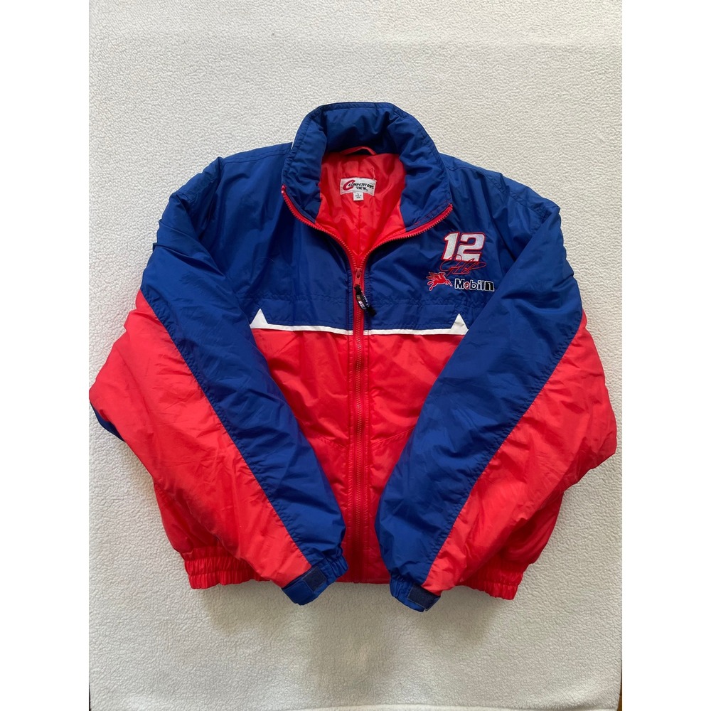 Vintage Competitors View NASCAR Jacket Mens Large Jeremy Mayfield 12 Mobil 1